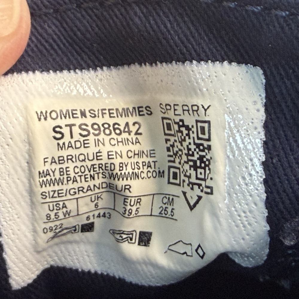 Sperry Blue Canvas Boat Shoes Memory Foam Leather Laces Women's Size 8.5W - Picture 11 of 11